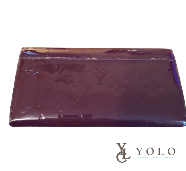 Louis Vuitton Burgundy Vernis Leather Portefeuille Sarah Wallet