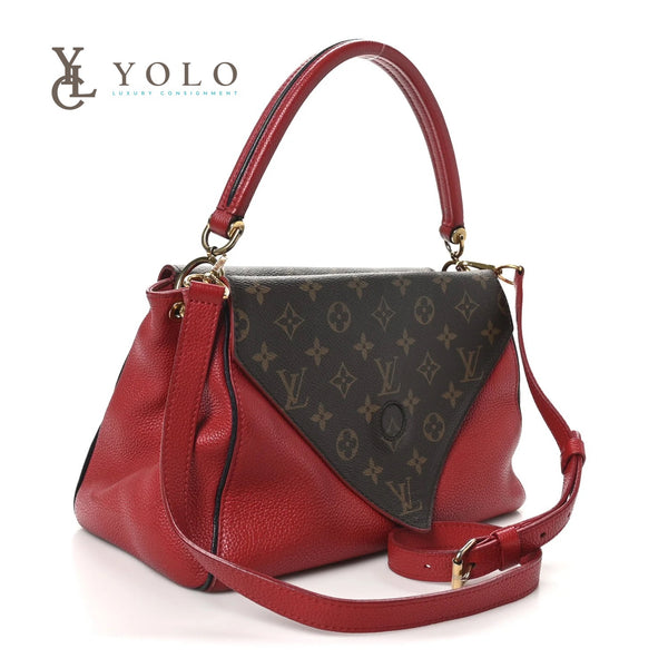 Louis Vuitton Rubis Leather and Monogram Double V Bag