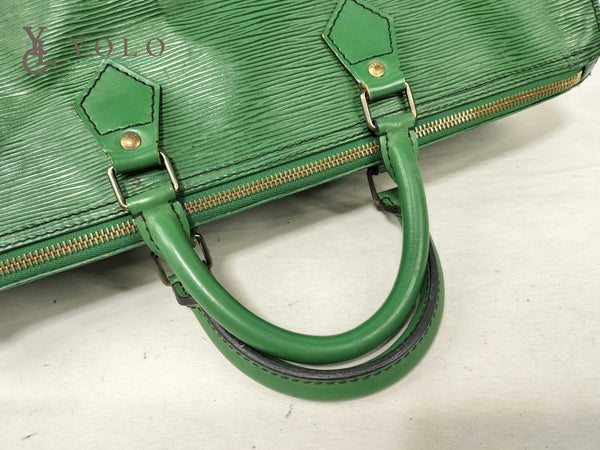 Louis Vuitton Epi Green Speedy 35 Bag