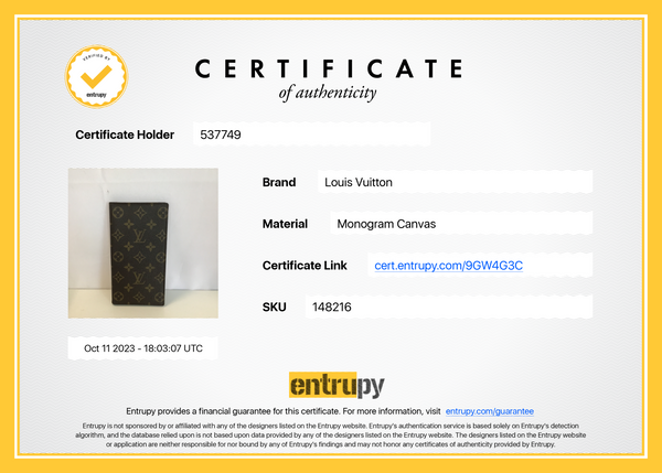 Louis Vuitton Monogram Long Card Vintage Wallet