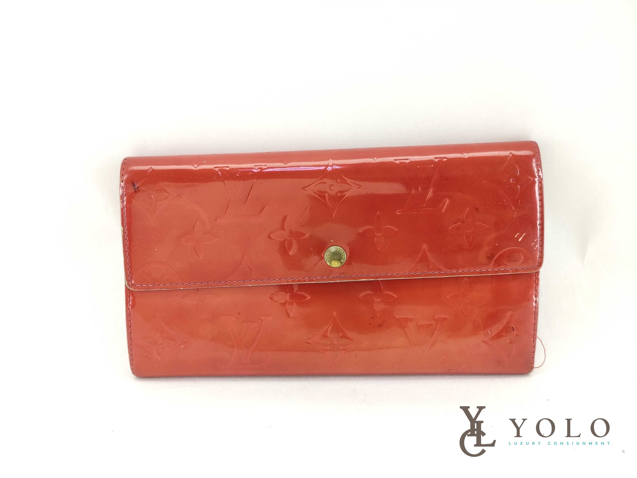 Louis Vuitton Red Vernis Leather Porte Tresor Wallet