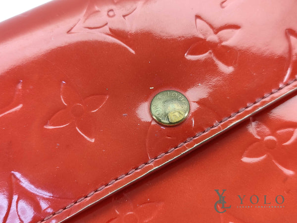 Louis Vuitton Red Vernis Leather Porte Tresor Wallet