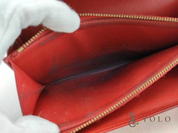 Louis Vuitton Red Vernis Leather Porte Tresor Wallet