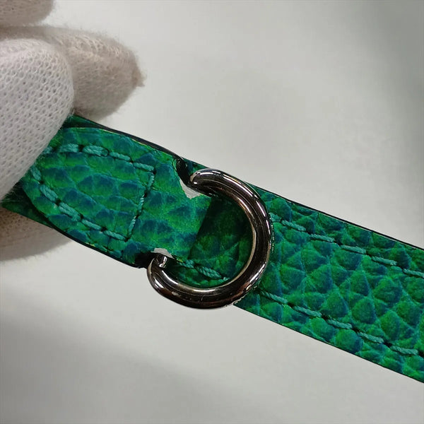 Louis Vuitton Taurillon Illusion Sac Plat XS Blue Green Monogram Leather Bag