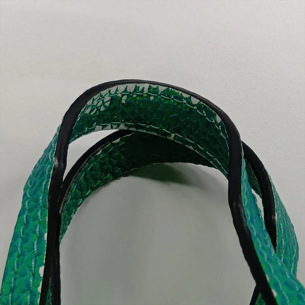 Louis Vuitton Taurillon Illusion Sac Plat XS Blue Green Monogram Leather Bag