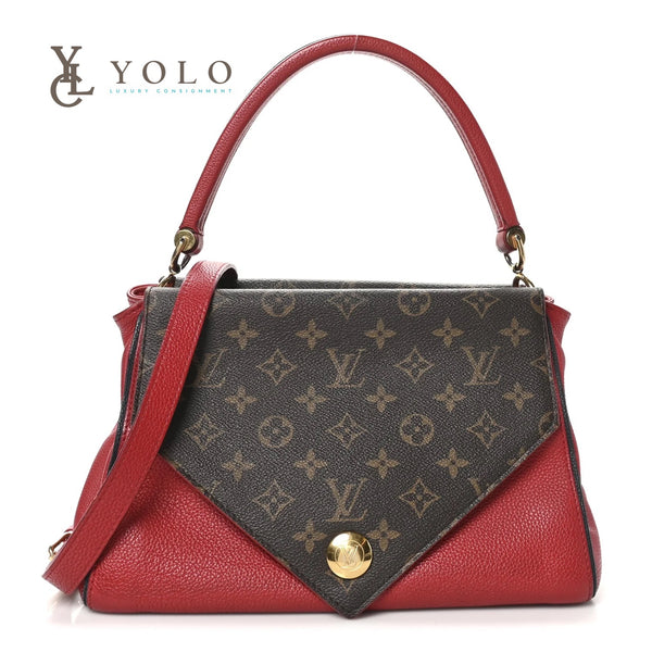 Louis Vuitton Rubis Leather and Monogram Double V Bag