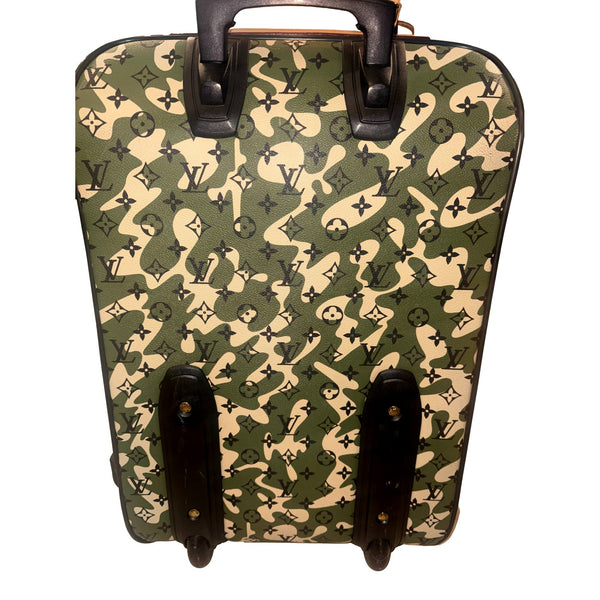 Louis Vuitton x Takashi Murakami Monogramouflage Pegase 60 Rolling Suitcase, authentic pre-loved handbag, image 5