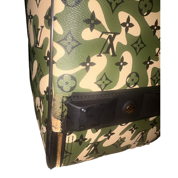 Louis Vuitton x Takashi Murakami Monogramouflage Pegase 60 Rolling Suitcase, authentic pre-loved handbag, image 6