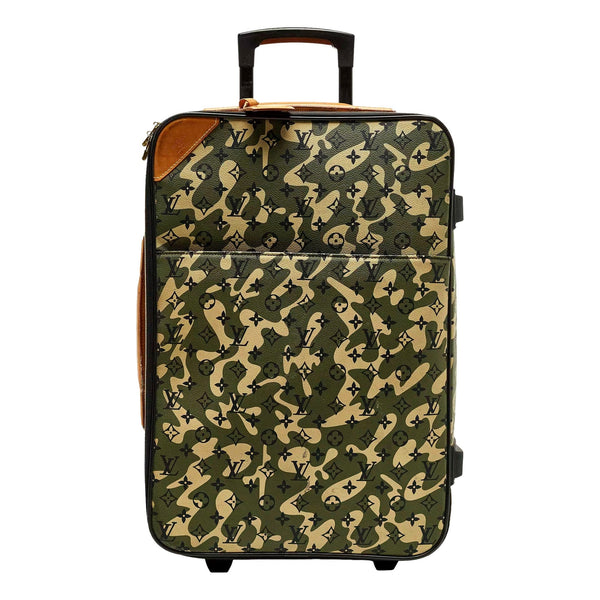 Louis Vuitton x Takashi Murakami Monogramouflage Pegase 60 Rolling Suitcase, authentic pre-loved handbag, image 1