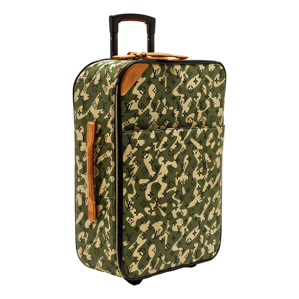 Louis Vuitton x Takashi Murakami Monogramouflage Pegase 60 Rolling Suitcase, authentic pre-loved handbag, image 3