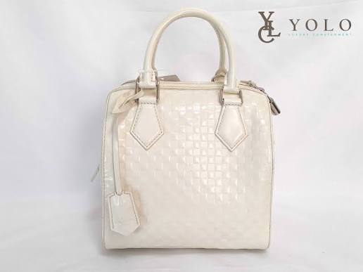Louis Vuitton Damier Facette Speedy Cube Cream Bag Limited Edition LV