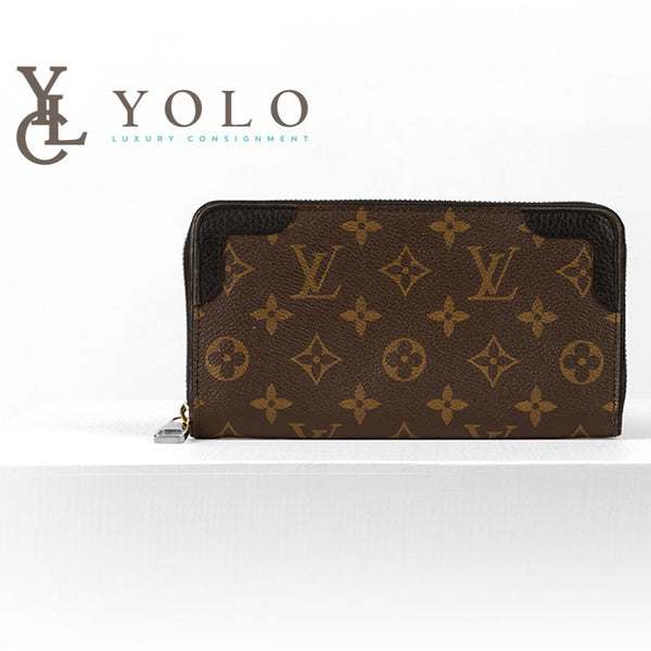 Louis Vuitton Black Monogram Zippy Retiro Wallet