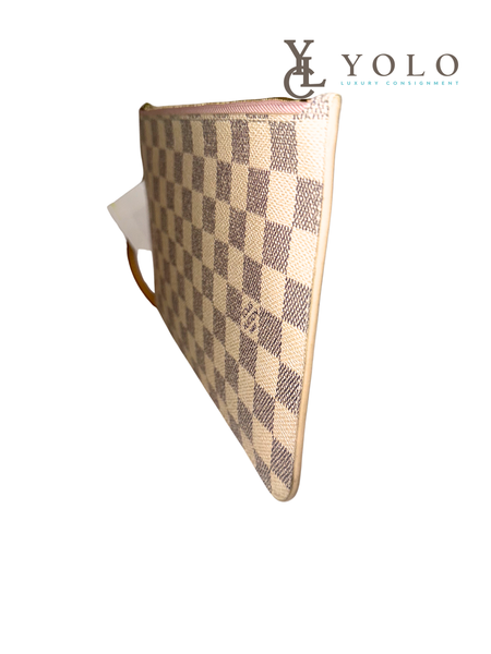 Louis Vuitton Damier Azur Neverfull Pouchette Wristlet