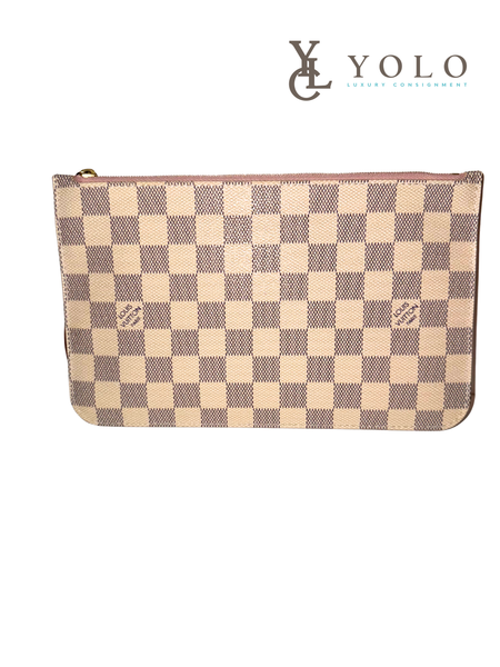 Louis Vuitton Damier Azur Neverfull Pouchette Wristlet