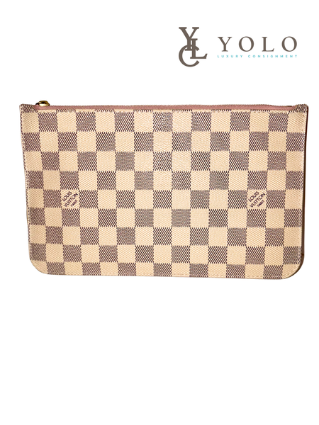 Louis Vuitton Damier Azur Neverfull Pouchette Wristlet