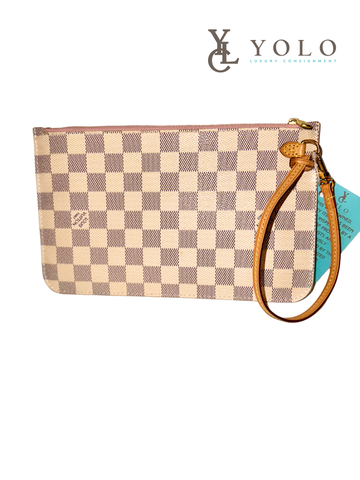 Louis Vuitton Damier Azur Neverfull Pouchette Wristlet