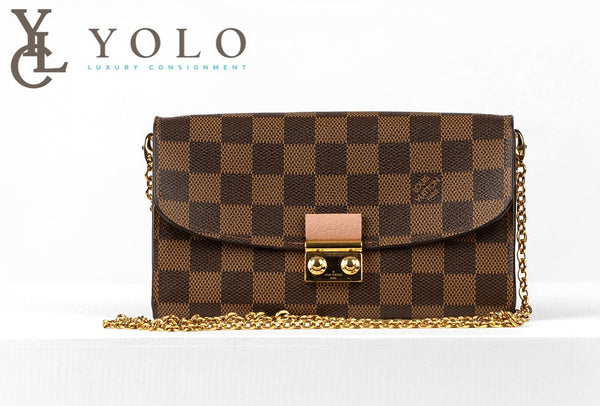 Louis Vuitton Damier Ebene Croisette Chain Wallet