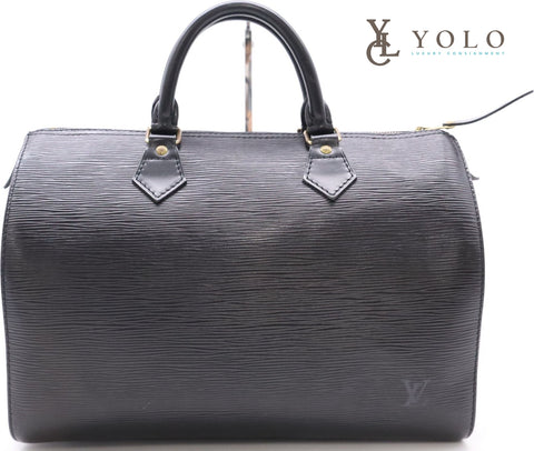 Louis Vuitton Epi Black Speedy 30 Bag
