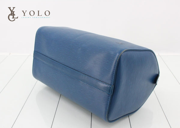 Louis Vuitton Epi Blue Speedy 30 Bag