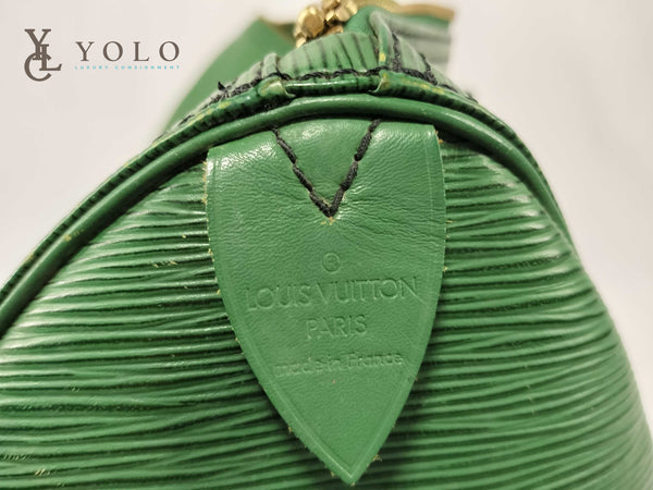 Louis Vuitton Epi Green Speedy 35 Bag