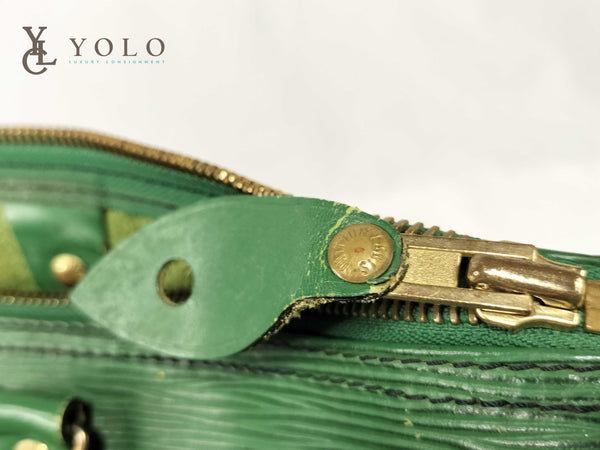 Louis Vuitton Epi Green Speedy 35 Bag