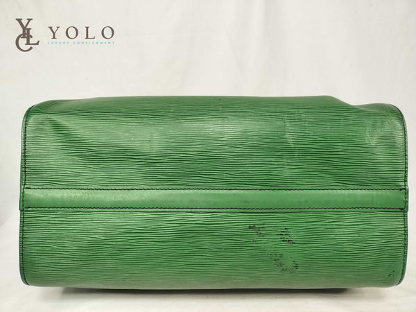 Louis Vuitton Epi Green Speedy 35 Bag