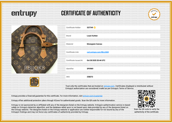 Louis Vuitton Monogram Speedy 30 COA