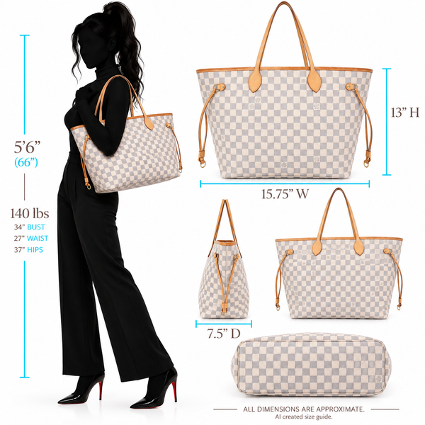 Louis Vuitton Damier Azur Neverfull GM Tote Bag