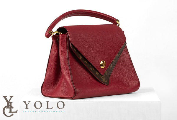 Louis Vuitton Rubis Leather and Monogram Double V Bag