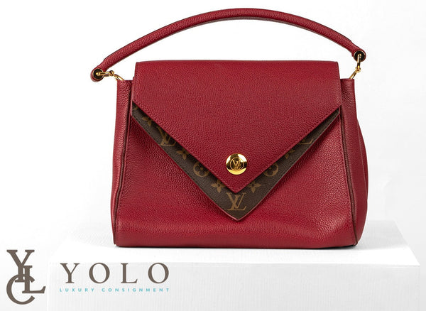 Louis Vuitton Rubis Leather and Monogram Double V Bag