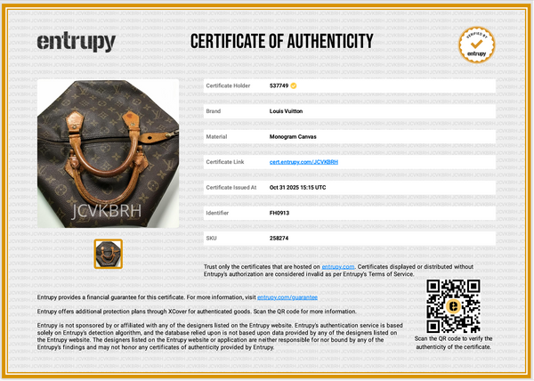 Louis Vuitton Speedy 30 Monogram Bag COA