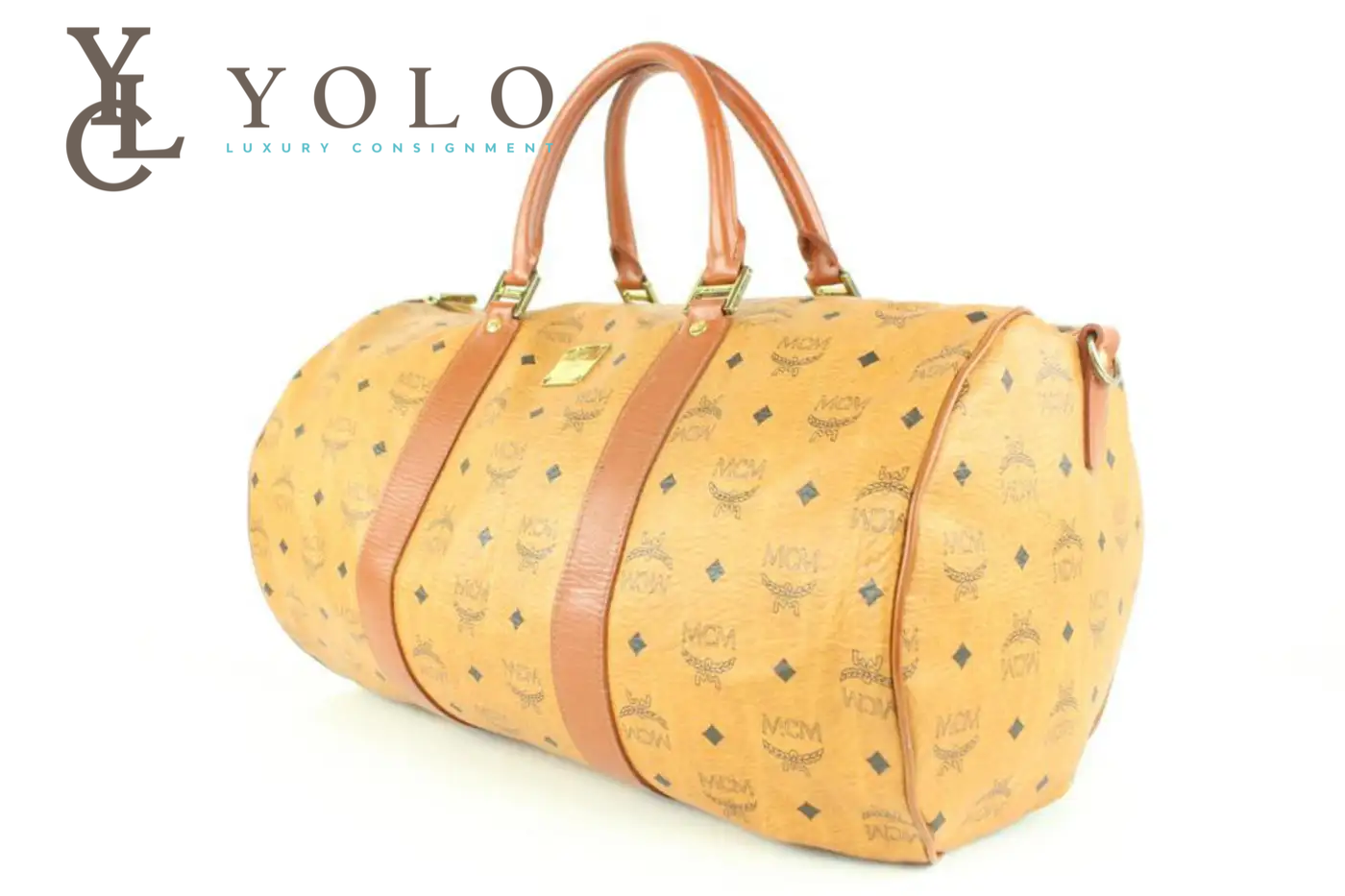 Authentic Preloved Mcm Visetos Monogram Boston Weekend Duffle Bag