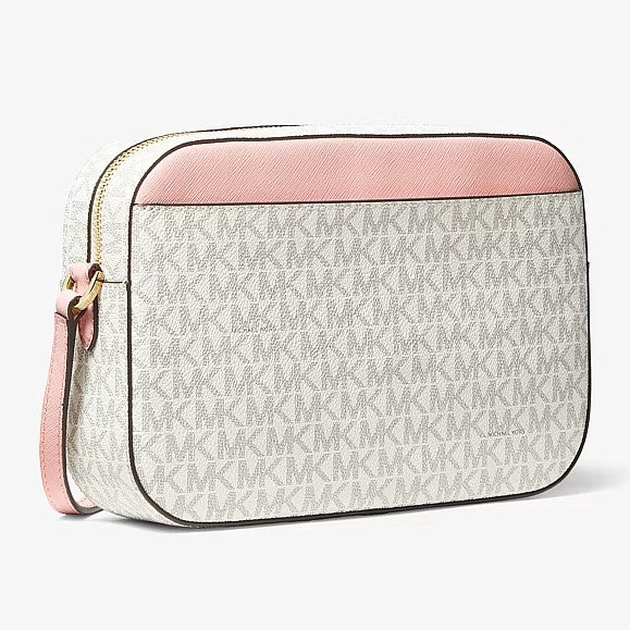 Michael Kors Jet Set Signature Vanilla Pink Crossbody Bag