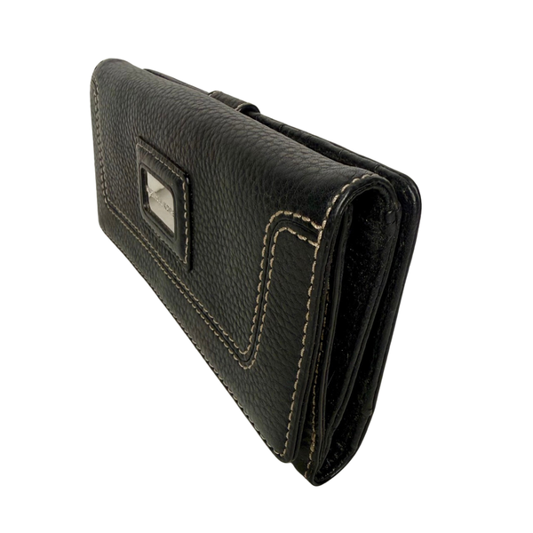 Michael Kors Black Leather Brookville Carryall Continental Wallet