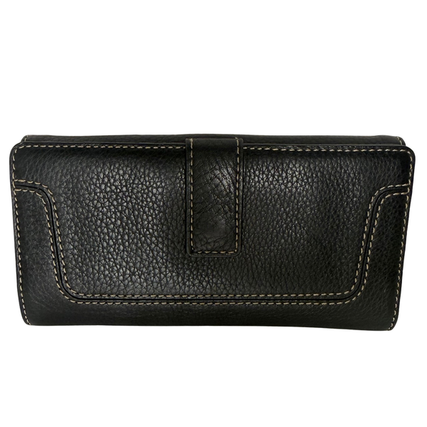 Michael Kors Black Leather Brookville Carryall Continental Wallet