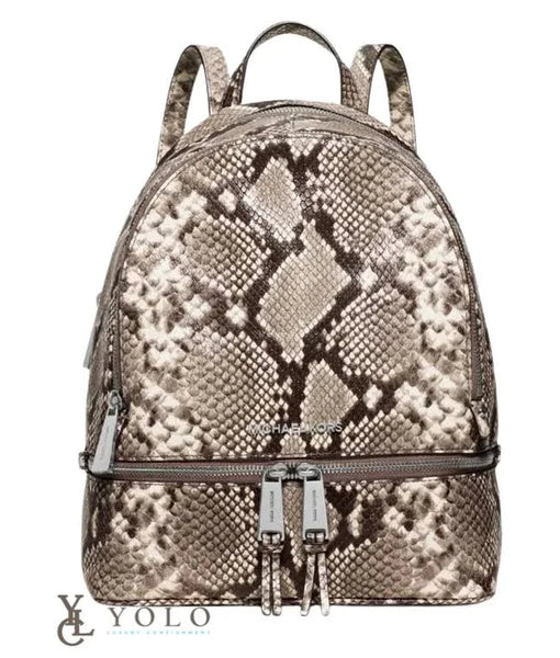 Michael Kors Python Embossed Leather Rhea Backpack