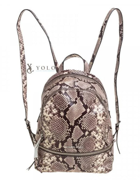 Michael Kors Python Embossed Leather Rhea Backpack