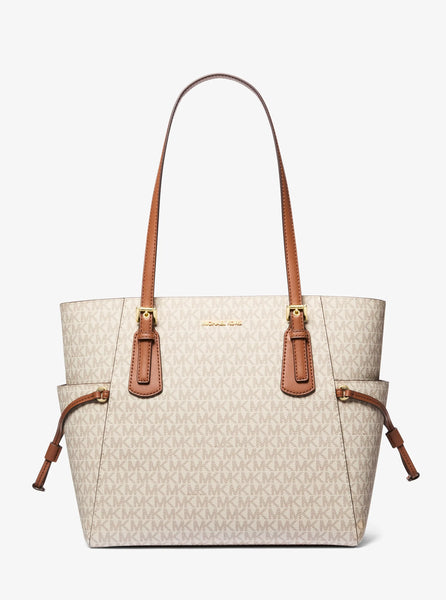 Michael Kors Vanilla Voyager Signature Large Tote Bag