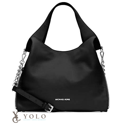 Michael Kors Black Leather Devon Large Shoulder Tote