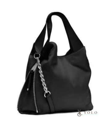 Michael Kors Black Leather Devon Large Shoulder Tote