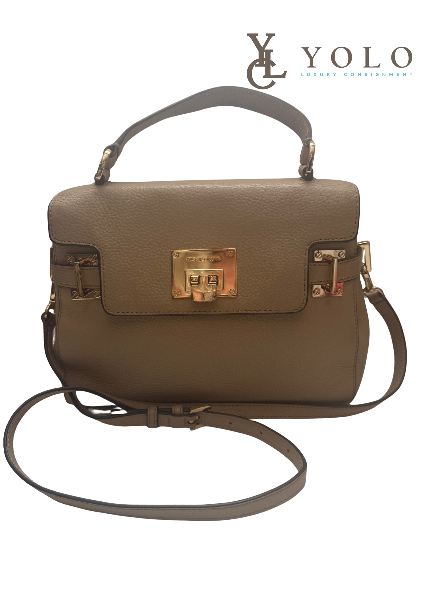 Michael Kors Leather Astrid Ivory 2-way Satchel a