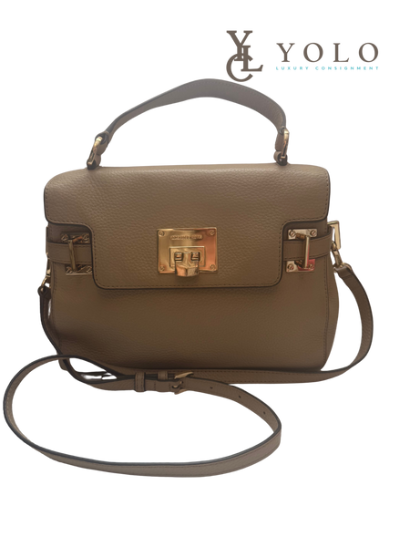 Michael Kors Leather Astrid Ivory 2-way Satchel a