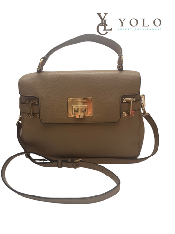 Michael Kors Leather Astrid Ivory 2-way Satchel a