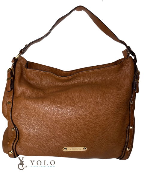 Michael Kors Leather Leigh Studded Convertible Shoulder Bag