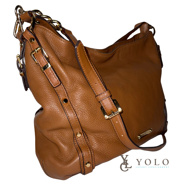 Michael Kors Leather Leigh Studded Convertible Shoulder Bag