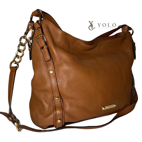 Michael Kors Leather Leigh Studded Convertible Shoulder Bag