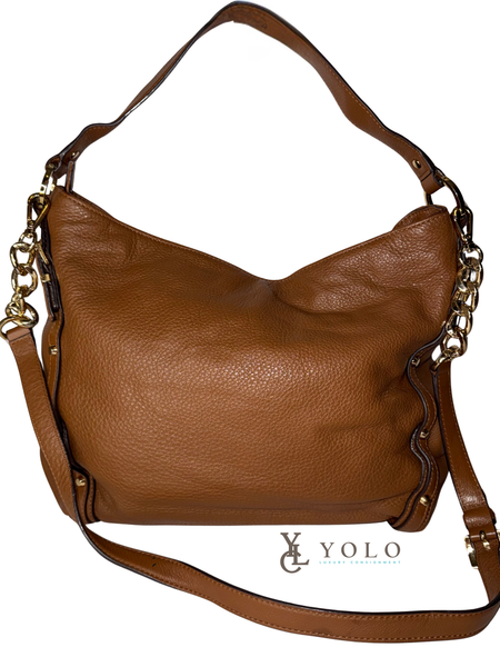 Michael Kors Leather Leigh Studded Convertible Shoulder Bag