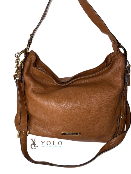 Michael Kors Leather Leigh Studded Convertible Shoulder Bag