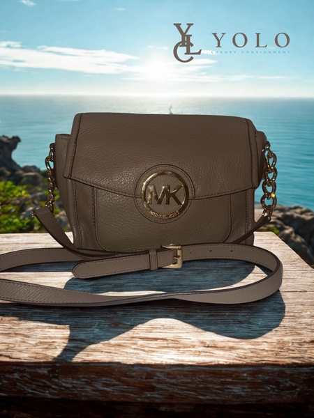 Michael Kors Leather Small Margo Nude Messenger Bag