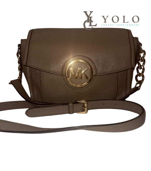 Michael Kors Leather Small Margo Nude Messenger Bag